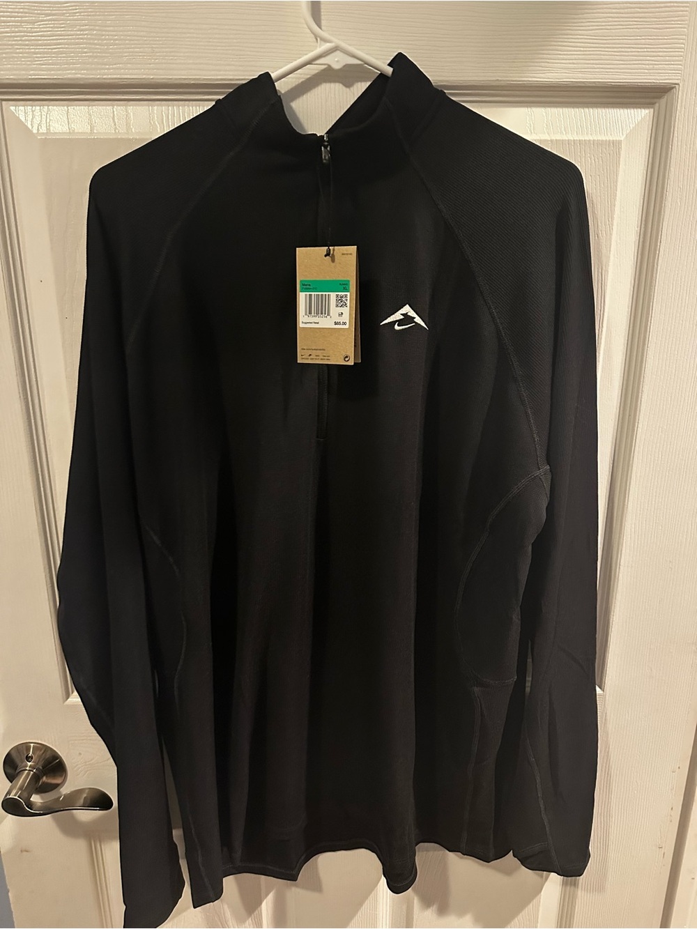 Nike Trail Men’s XL Lightweight 1/2 Zip Running Top Black NWT FV9994-010